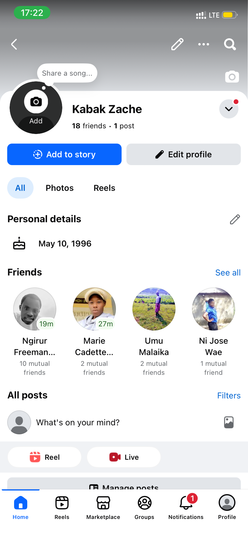 Facebook account
